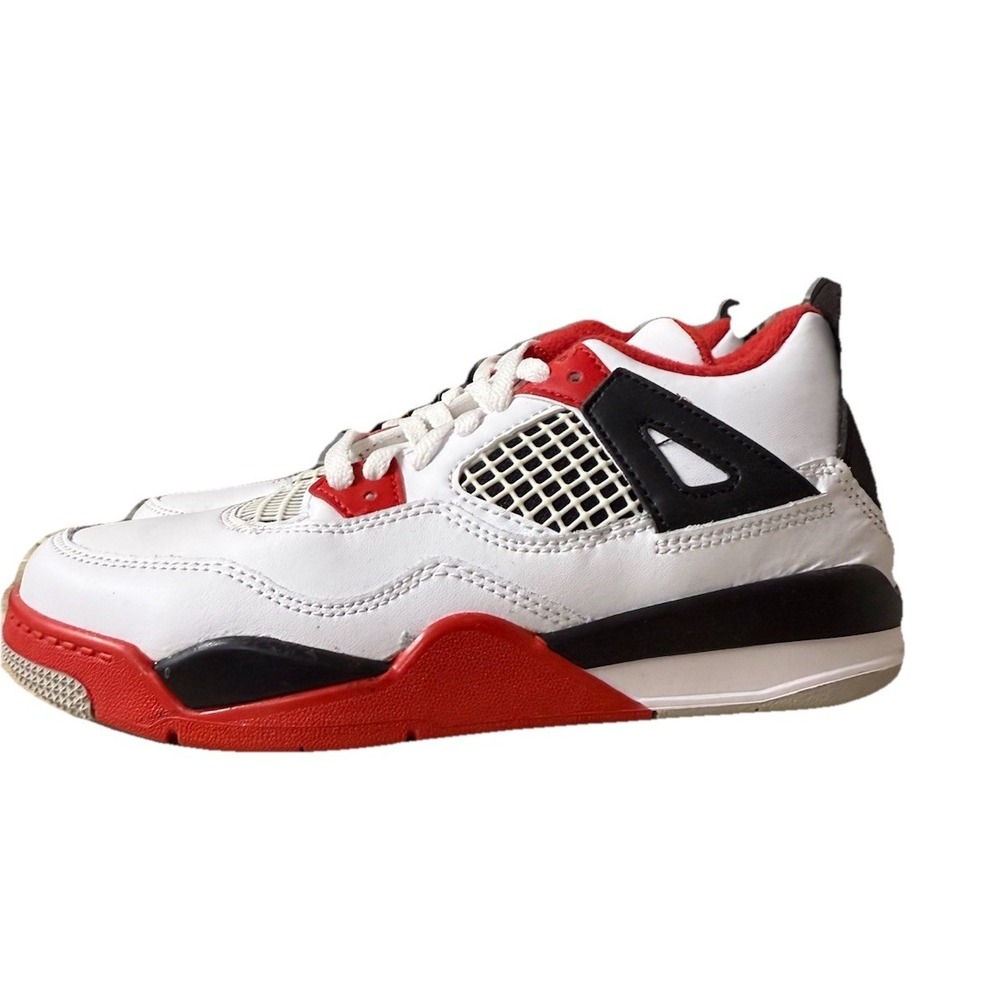 Nike Air Jordan 4 Retro White Fire Red Black | BQ7669-160 PS Size 1Y